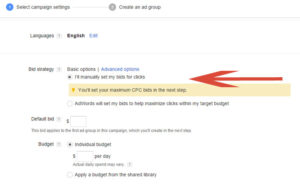 Google AdWords Settings Bid Strategy