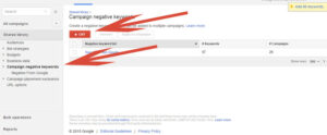 Google AdWords - Adding Negative Keywords At Campaign Level