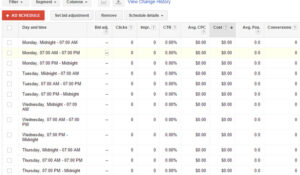 Google Shopping - Completed Ad Schedule