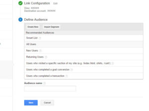 Defining an Audience in remarketing list