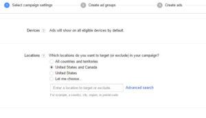 Google AdWords - Creating Location Settings